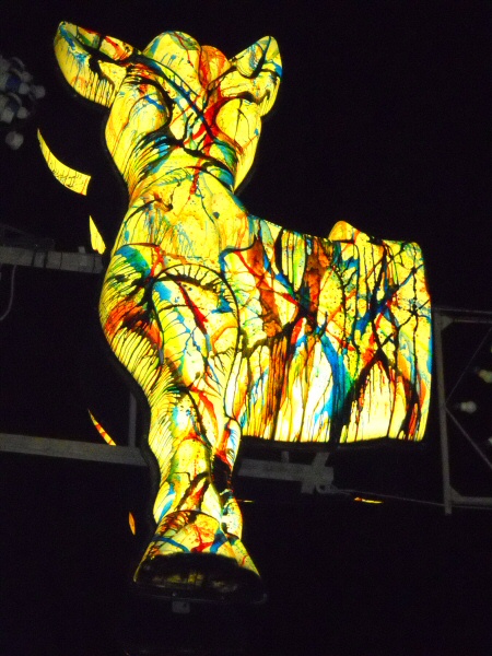 Photo - Jackson Pollack style horse makeover - Concertina Critters 2009 - Blackpool Illuminations Gallery - &copy; Sarah Myerscough