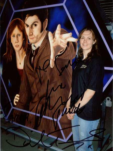 Photo - Sarah Myerscough (me) with Dr Who Road Feature - Signed by David Tennant (&copy; F Price - Many thanks!) - Dr Who 2008 - Blackpool Illuminations Gallery - &copy; Sarah Myerscough