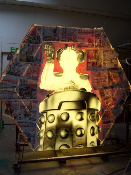 Photo - Davros Road Feature (1 of 6) - Masked up for painting - Dr Who Davros 2009 - Blackpool Illuminations Gallery - &copy; Sarah Myerscough