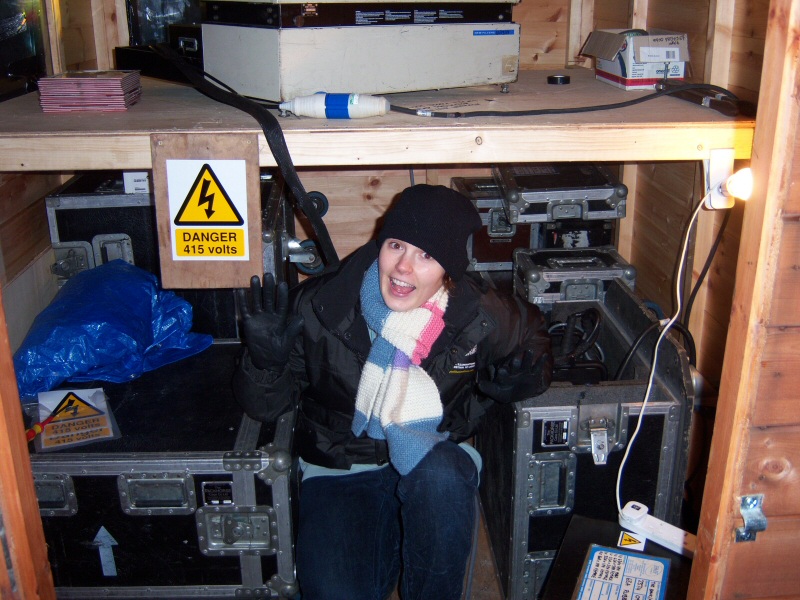 Photo - Sarah Myerscough (me) in the projection shed - Grand Theatre Slides 2008 - Blackpool Illuminations Gallery - &copy; Sarah Myerscough