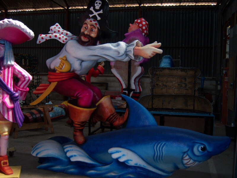 Photo - 2009 Repaint (4 of 5) - Pirate riding a shark - Pirate Tableau 2006 - Blackpool Illuminations Gallery - &copy; Sarah Myerscough