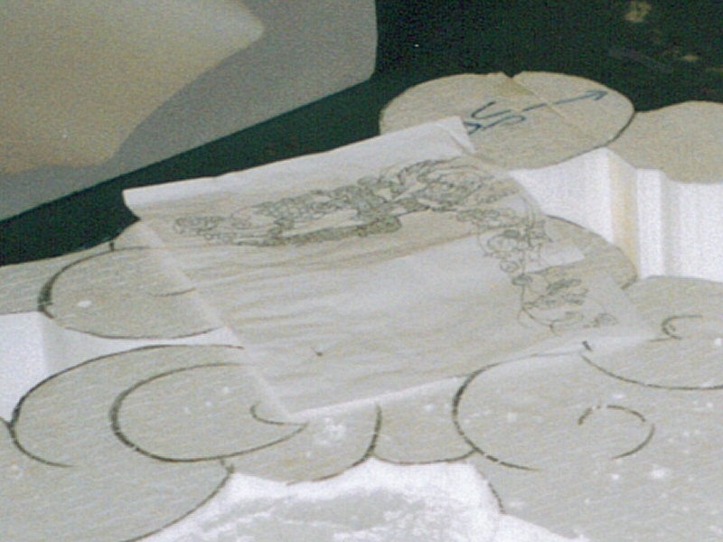 Photo - Artists working copy of the Cupide design - Concept and Design - Making of a Blackpool Illumination - &copy; Sarah Myerscough