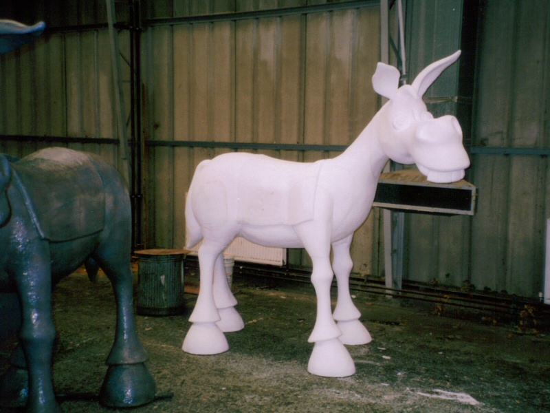 Photo - The fibreglassed donkey with a base coat of paint - Ali Baba 2005 - Blackpool Illuminations Gallery - © Sarah Myerscough