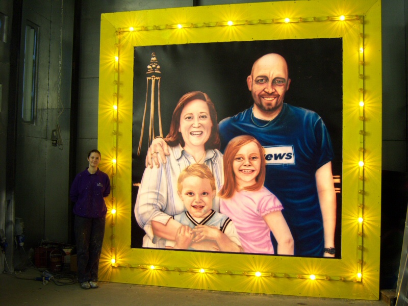 Photo - Me next to the finished product to give a sense of scale - Competition Winners 2007 - Blackpool Illuminations Gallery - © Sarah Myerscough