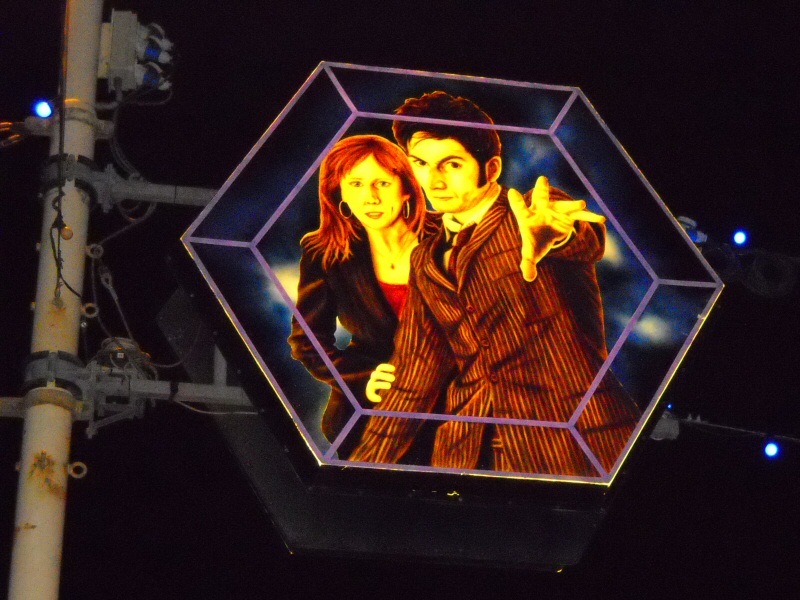 Photo - Illuminated Dr Who Section (3 of 4) - Dr Who and Donna feature showing steel frame and electrics - Dr Who Davros 2009 - Blackpool Illuminations Gallery - © Sarah Myerscough
