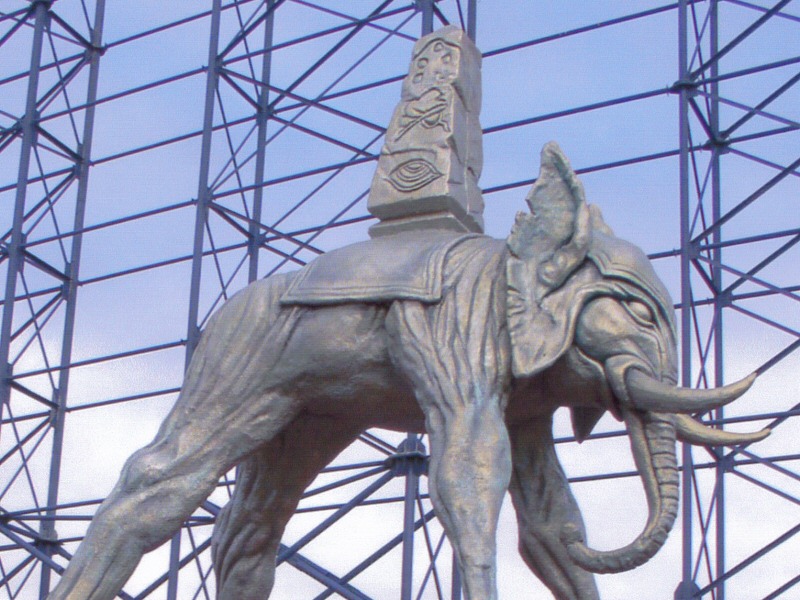 Photo - Detail of the finished elephant body - Dali Style Elephant - Blackpool Pleasure Beach Gallery - © Sarah Myerscough