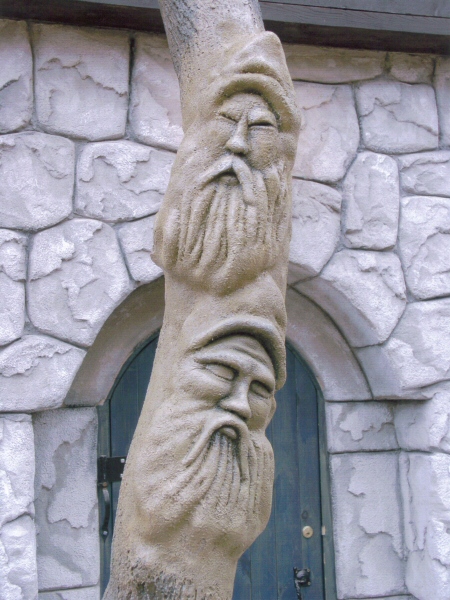 Photo - Bearded tree faces (mine is the bottom one) - Heidi Strasse Revamp - Blackpool Pleasure Beach Gallery - © Sarah Myerscough