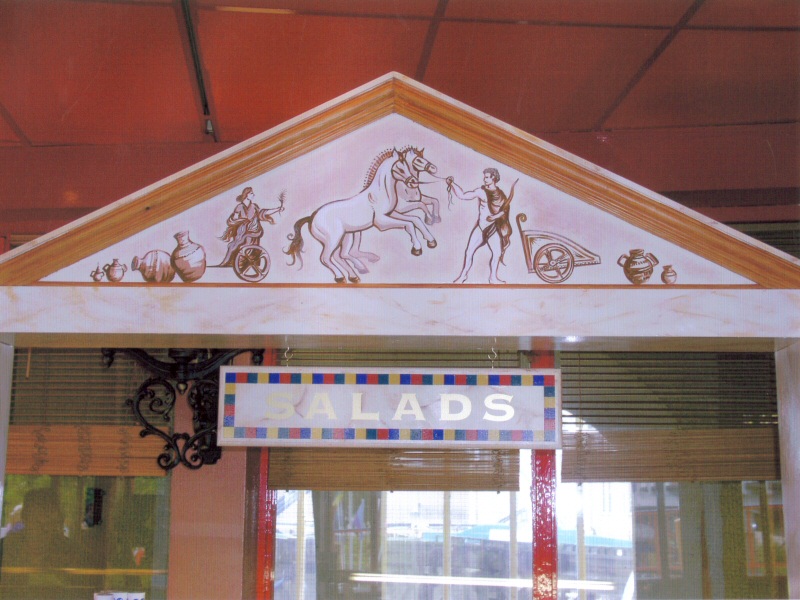 Photo - Fitted in the restaurant - Roman Friezes (The Italian Job Pizzeria) - Blackpool Pleasure Beach Gallery - © Sarah Myerscough