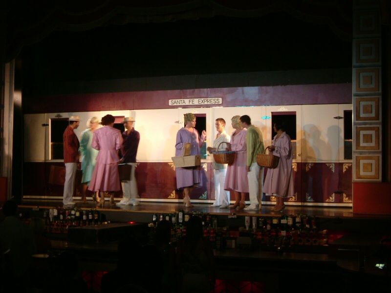 Photo - Painted Santa Fe train in use on stage - Funny Girls 2006 - Misc Works Gallery - © Sarah Myerscough