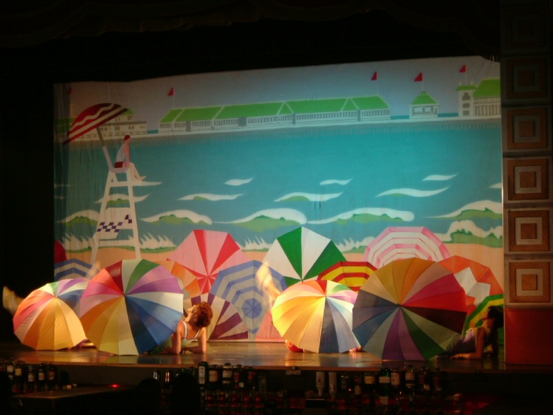 Photo - Umbrellas on stage merge with the backdrop - Funny Girls 2006 - Misc Works Gallery - © Sarah Myerscough