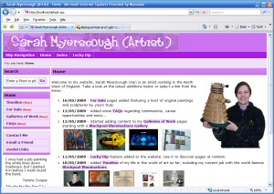 Screenshot - Random image of the Sarah Myerscough website