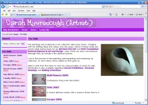 Screenshot - Random image of the Sarah Myerscough website