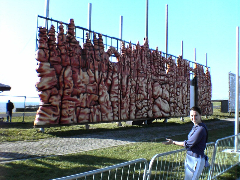 Photo - Sarah Myerscough (me) on a visit during the erection of the tableau - Ali Baba 2005 - Blackpool Illuminations Gallery - © Sarah Myerscough