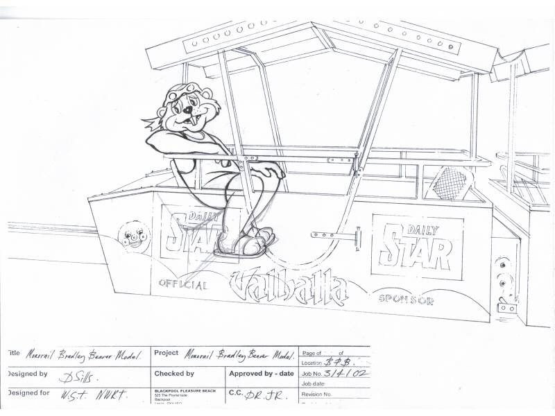 Photo - Approved concept drawing (Design by Doug Sills) - Bradley Beaver (Monorail Ride) - blackpool pleasure beach gallery - © Sarah Myerscough