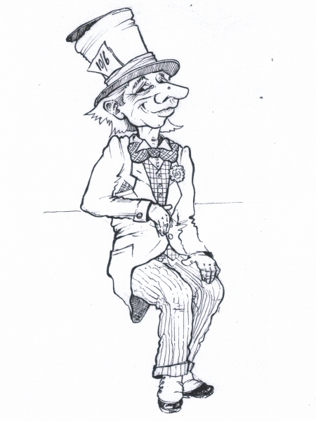 Photo - Original concept drawing (Design by Doug Sills) - Mad Hatter (Alice in Wonderland Ride) - blackpool pleasure beach gallery - © Sarah Myerscough