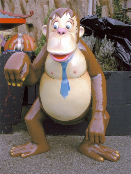 Photo - An ape figure from the Magic Mountain ride gets a new tie and glossy new coat - Various Repair and Repaint Jobs - blackpool pleasure beach gallery - © Sarah Myerscough